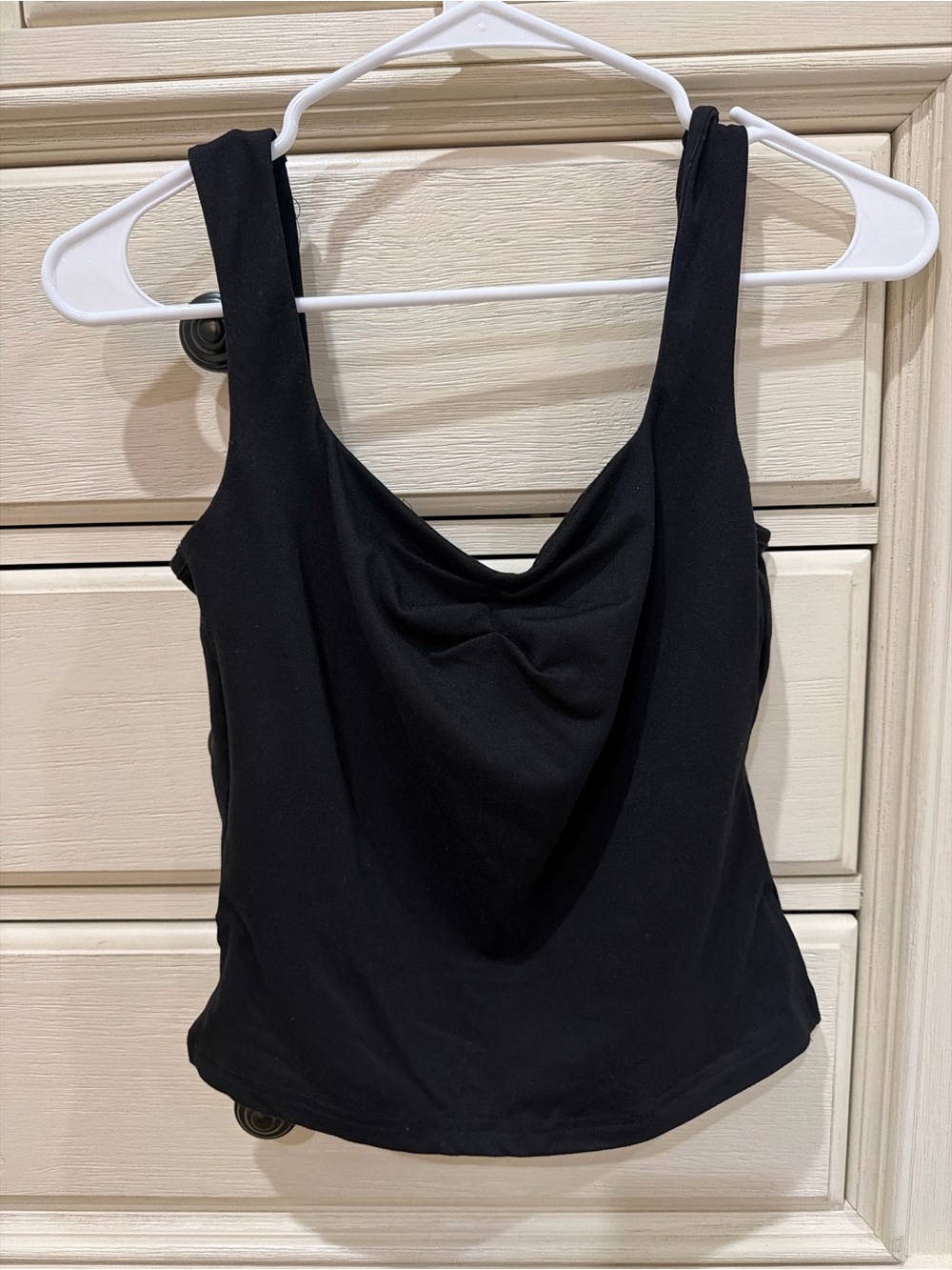 SHEIN Black Drape Neck Tank Top
